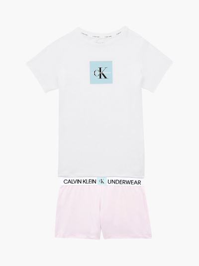 Calvin Klein Ruhák HU015425 | Calvin Klein Minigram Lány Pizsama Szett Fehér